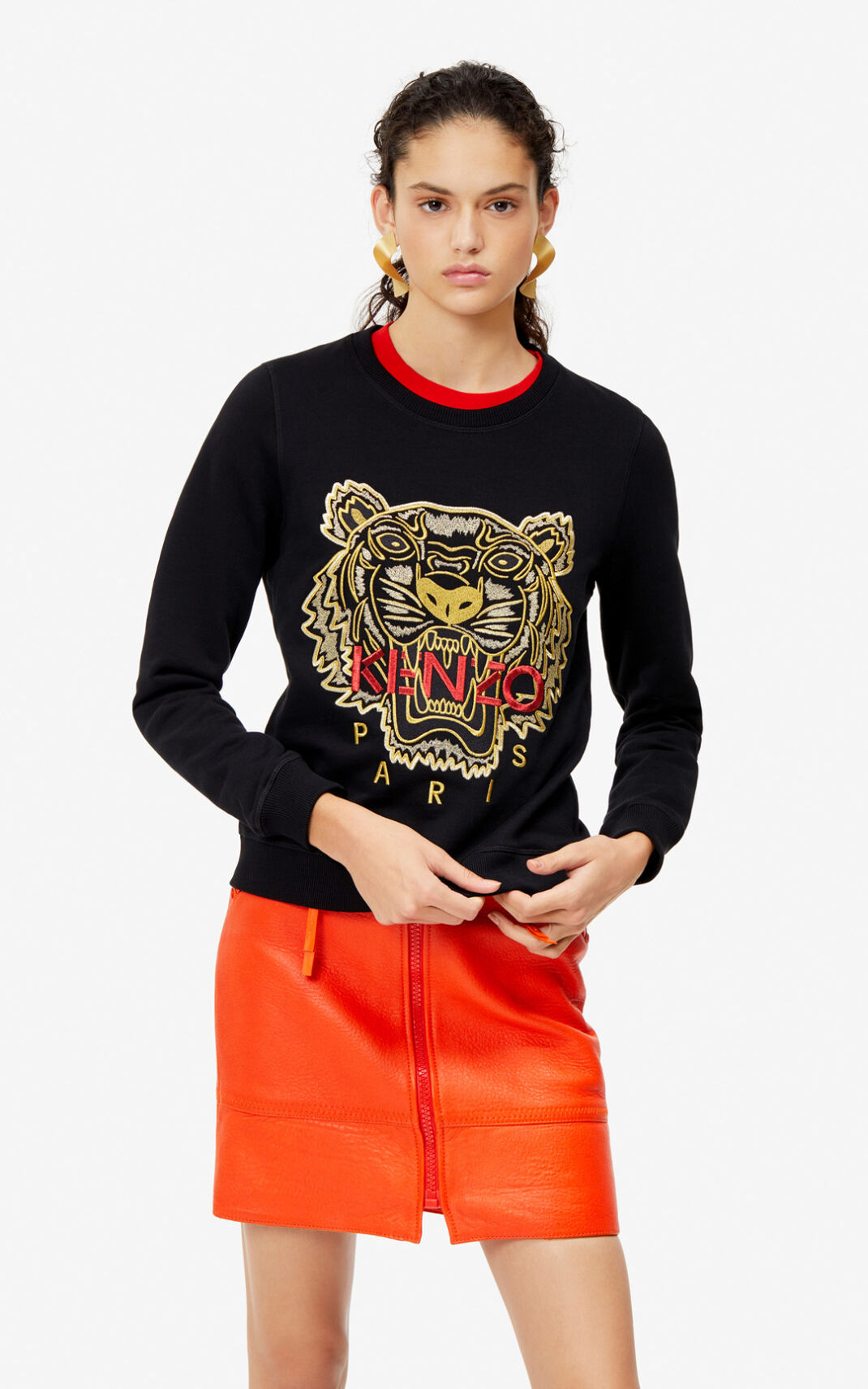 Kenzo Tiger φούτερ γυναικεια μαυρα | GR884430